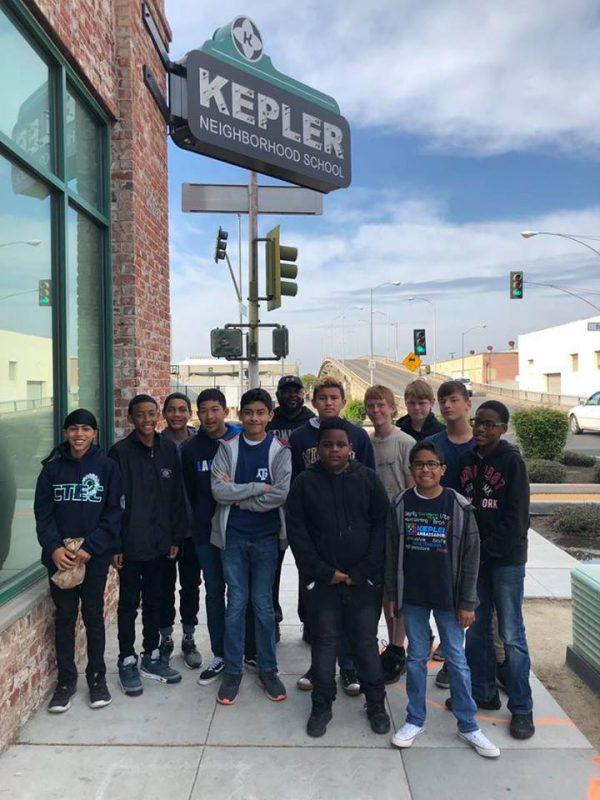 The Kepler Neighborhood School students who encouraged a woman not to take her life in Fresno, California, on April 4. (Kepler Neighborhood School)