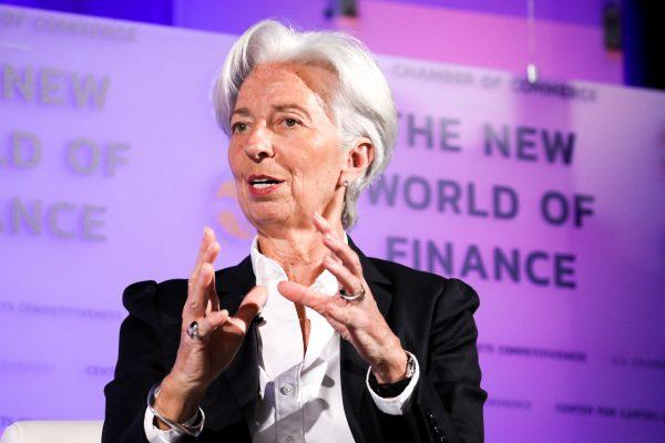 International Monetary Fund Managing Director Christine Lagarde speaks at the 13th Annual Capital Markets Summit at the U.S. Chamber of Commerce in Washington on April 2, 2019. (Samira Bouaou/The Epoch Times)