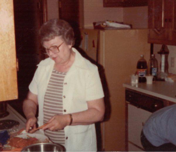 Grace Alexander's grandmother in the kitchen. (Courtesy of Grace Alexander)