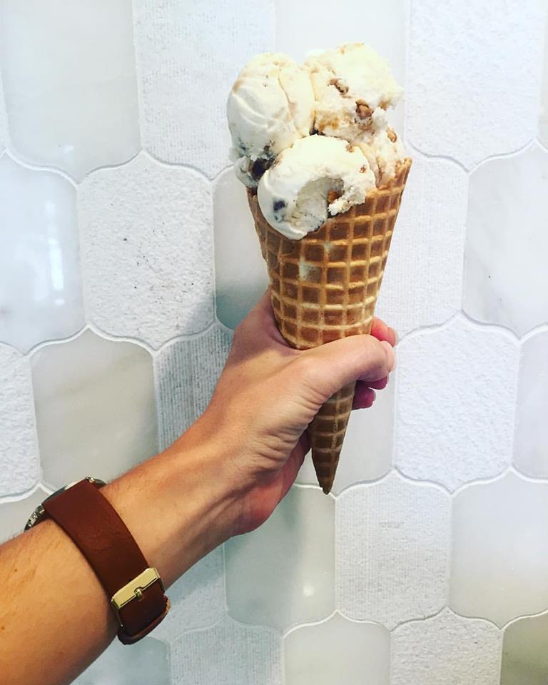 Matt's Homemade Alabama Ice Cream's most popular flavor is Creole Praline—butter pecan swirled with caramel, with candied pecans. (Courtesy of Matt's Homemade Alabama Ice Cream)
