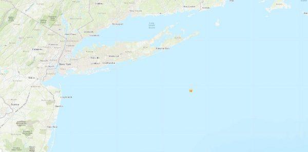 The quake was centered about 40 miles southeast of East Hampton (USGS)