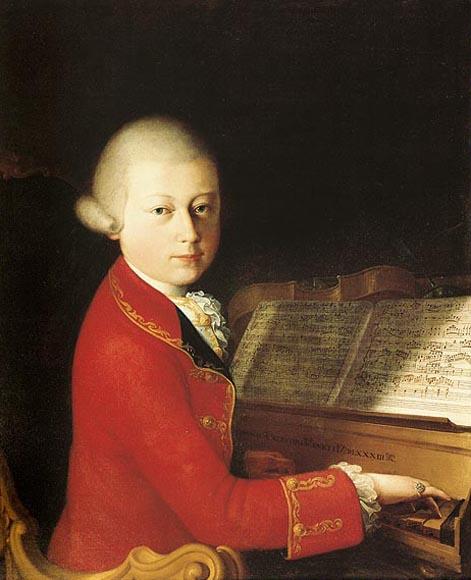 Portrait of Wolfgang Amadeus Mozart at age 14 in Verona, Italy, 1770, by Saverio Dalla Rosa. (Public Domain)