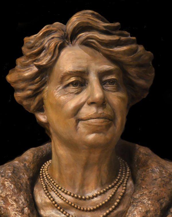 A bronze sculpture of Eleanor Roosevelt by Carolyn D. Palmer. (Courtesy of MZ Studios)