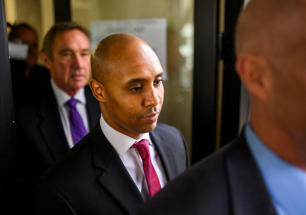 Former Minneapolis Police officer Mohamed Noor leaves the Hennepin County Government Center during a break from his trial in Minneapolis, Minnesota, on April 1, 2019. (Stephen Maturen/Getty Images)