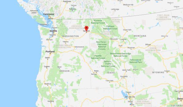 Spokane in Washington state. (Screenshot/Google Maps)