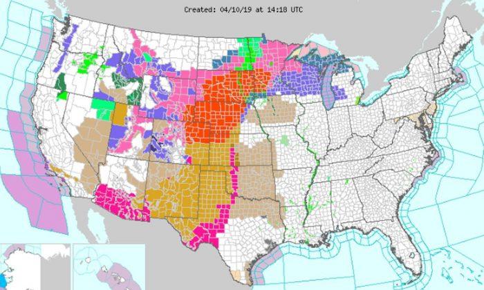Blizzard Warning in Effect for Six States as Rare April Storm Hits