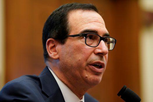 Treasury Secretary Steven Mnuchin testifies before a House Financial Services Committee hearing on the "State of the International Financial System" on Capitol Hill in Washington on April 9, 2019. (Aaron P. Bernstein/Reuters)