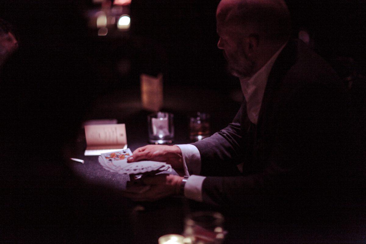 Matthew Holtzclaw performing “speed magic.” (giafrese for The McKittrick Hotel)