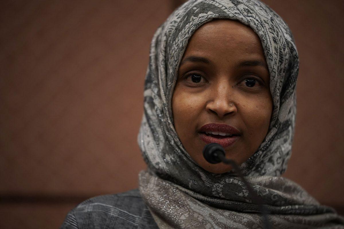 U.S. Rep. Ilhan Omar (D-MN) speaks during a news conference on Capitol Hill in Washington on Jan. 24, 2019.. (Alex Wong/Getty Images)