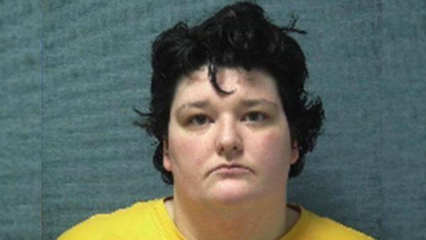 Mugshot from Jessica J. Swinehart, a 25-year-old Canton woman has been charged for allegedly starving two dogs locked in a cage in Cleveland, Ohio. (WEWS via CNN)