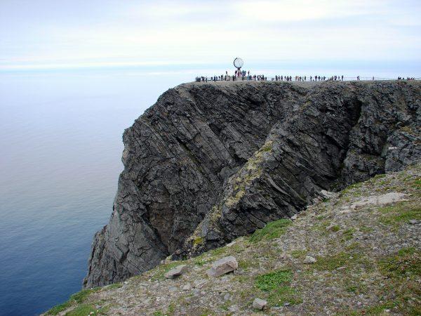 The Globe Monument, located on the cliffs at North Cape. (John M. Smith)