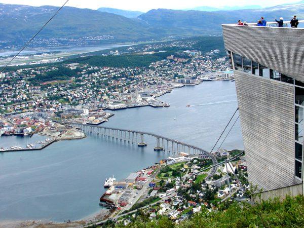 The view of Tromso from the summit of Mount Storsteinen. (John M. Smith)