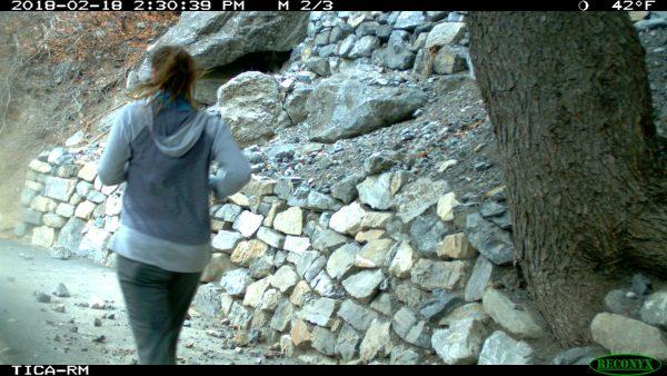 A pictured of a woman running down the trail at Timpanogos Cave National Monument, identified as Jerika Binks, on Feb. 18, 2018. (Utah State Sheriff's Office)