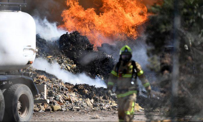 Fire Burns at Proposed West Gate Dump Site