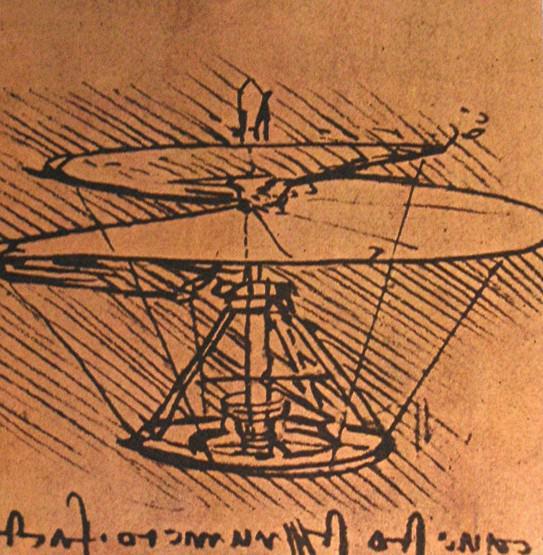 Design for a “helicopter.” (Public Domain)