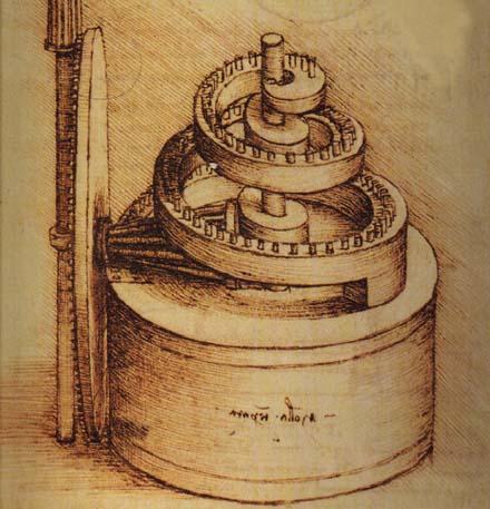 Design of a spiral gear for a barrel spring. (Public Domain)