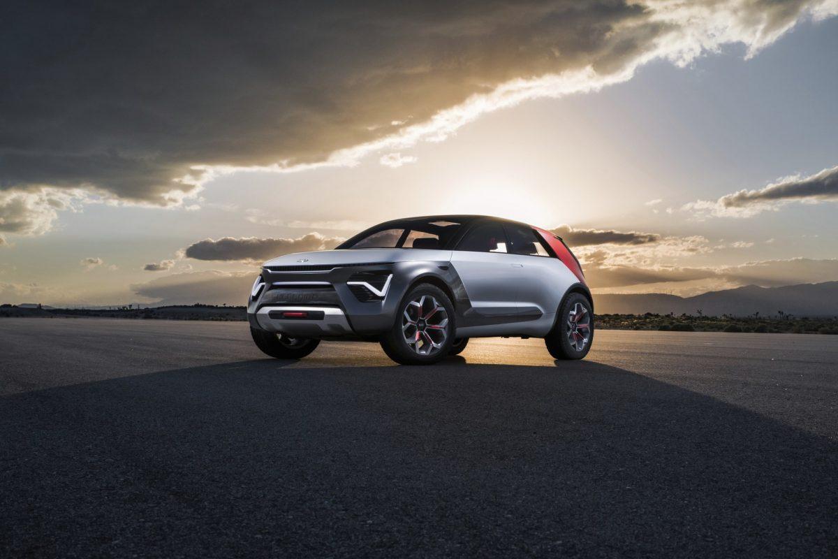 This undated product image provided by Kia Motors shows the Kia HabaNiro Concept. The futuristic-looking SUV has winged doors, and Kia says it will be able to go more than 300 miles on a single electric charge. (Kia Motors/AP)