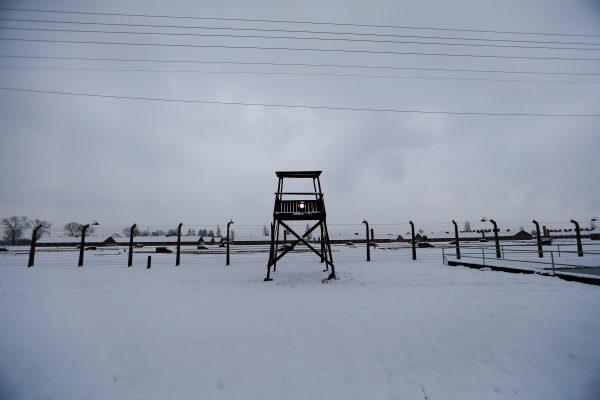 A guard tower is seen at the former German Nazi concentration and extermination camp Auschwitz-Birkenau near Oswiecim, on Jan. 26, 2015. (Laszlo Balogh/File Photo via Reuters)