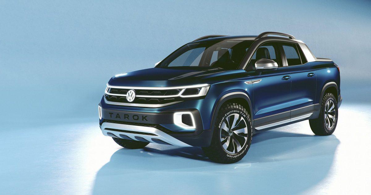 This undated product image provided by Volkswagen AG shows the Tarok Concept. The Tarok concept from VW is a stylish little pickup truck with a short bed that looks like a modern version of the old Subaru Baja. (Volkswagen/AP)