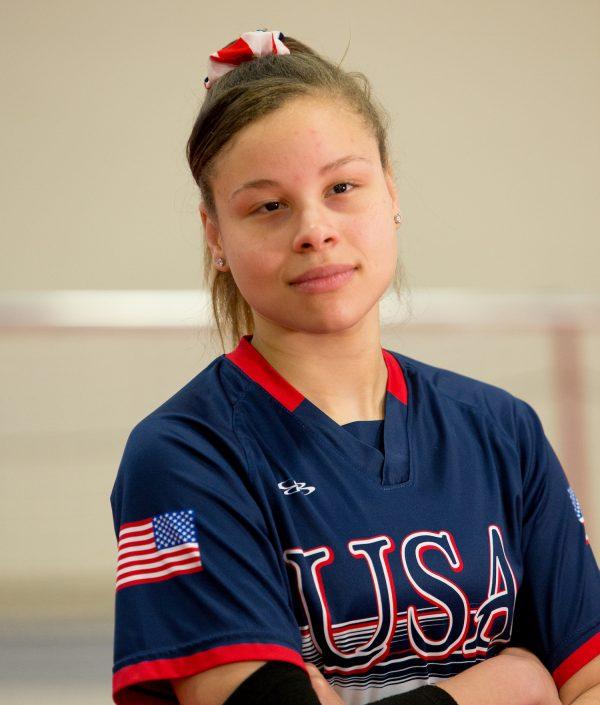 Amanda Dennis is on the women's goalball Paralympic team. (Courtesy of the United States Association of Blind Athletes)