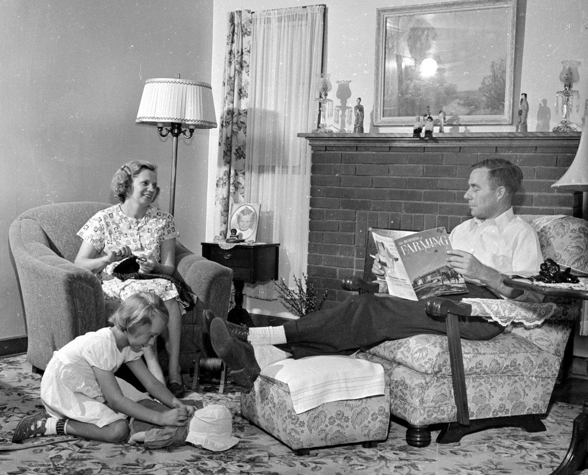A couple and their daughter at their home in Youngstown, Ohio, in Oct. 1950. Since the 1960s, a variety of anti-traditional movements, including modern feminism, sexual liberation, and gay rights, have risen to prominence in the West. The institution of the family has been hit the hardest. (Doreen Spooner/Keystone Features/Getty Images)