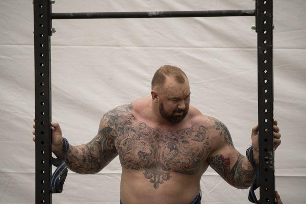 Hafthor Julius Bjornsson of Iceland rests during the 2018 Worlds Strongest Man in Manila, Philippines, on May 5, 2018. (Noel Celis/AFP/Getty Images)