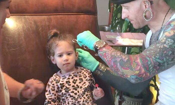 Video: Little Girl Gets Ear Pierced Like A Champ!