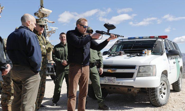 Armed Mexican Troops Question American Soldiers on US Side of Border