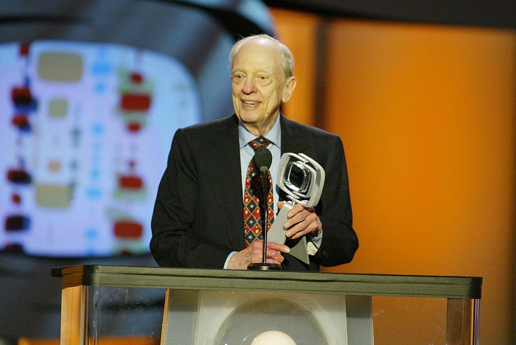 Don Knotts accepts his Favorite Second Banana award for Barney Fife on "The Andy Griffith Show" in 2003 (©Getty Images | <a href="https://www.gettyimages.com/detail/news-photo/actor-don-knotts-accepts-his-favorite-second-banana-award-news-photo/2267882">Kevin Winter</a>)