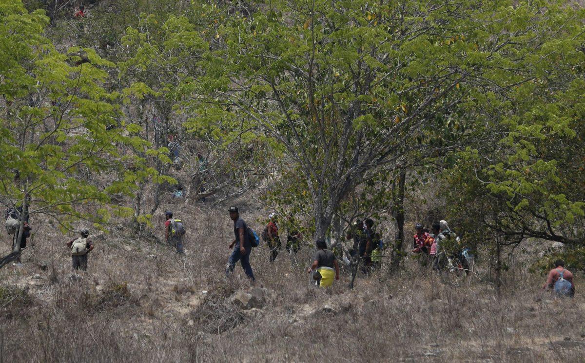 Central American migrants try to evade Mexican immigration agents on the highway to Pijijiapan, Mexico, on April 22, 2019. (Moises Castillo/AP Photo)