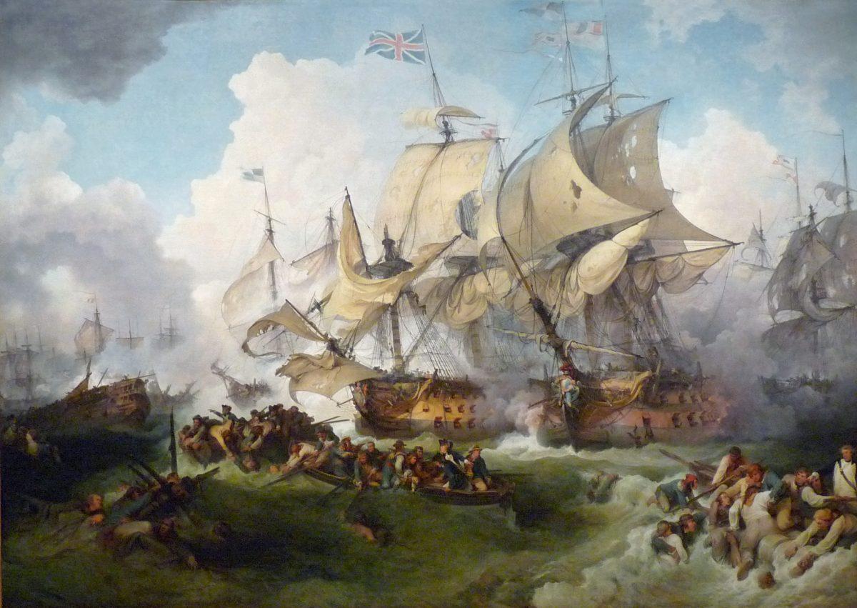 Haydn was a staunch supporter of the British and celebrated the victory of the Glorious First of June battle against the French Revolutionary forces. “The Victory of Lord Howe” by Philip James de Loutherbourg. (Public Domain)