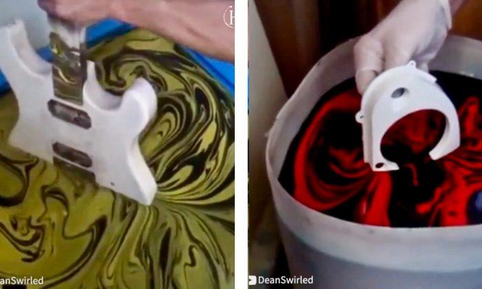 Swirling Done Right: When the Blank Guitar Is Taken out of Water, It Has GORGEOUS Pattern