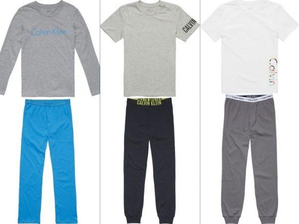 (L-R) Calvin Klein Boys Infinite Knit Pajama Set, Calvin Klein Boys Intense Power Knit Pajama Set, and Calvin Klein Boys Modern Cotton Knit Pajama Set. (Health Canada)