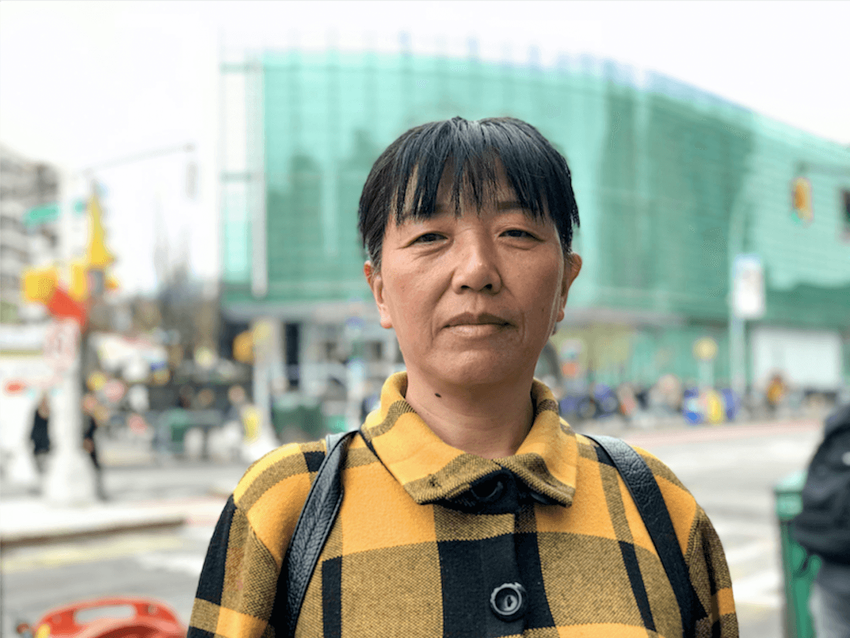 Cao Suqin, a Falun Gong practitioner from China in Flushing, New York, ahead of a Falun Gong rally on April 20, 2019. Cao, 53, was sentenced to three years in a labor camp for her beliefs. (Stefania Cox/The Epoch Times)