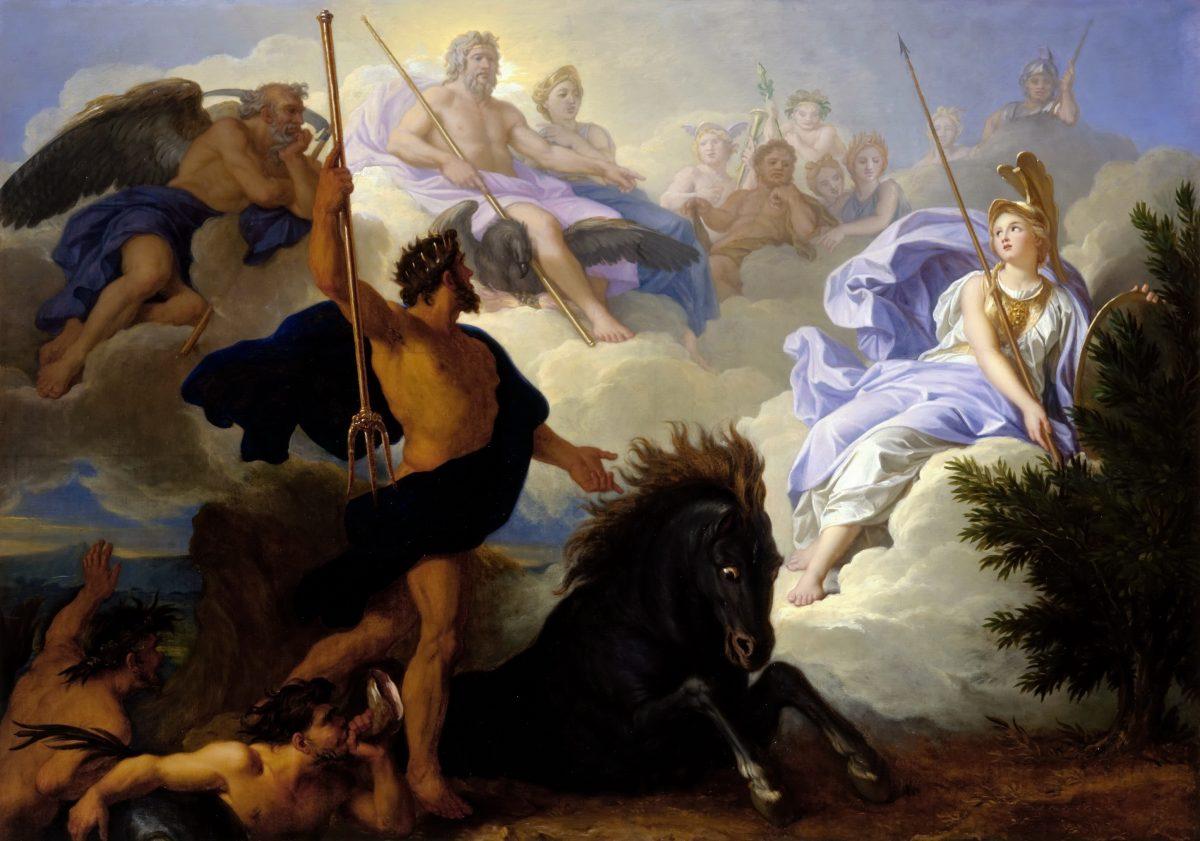 A painting by René-Antoine Houasse captures the dispute between Athena and Poseidon. (Public Domain)