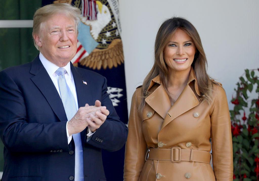 President Trump applauds after a speech from his wife, Melania, at the White House on May 7, 2018 (©Getty Images | <a href="https://www.gettyimages.com/detail/news-photo/president-donald-trump-applauds-after-u-s-first-lady-news-photo/955720994">Win McNamee</a>)