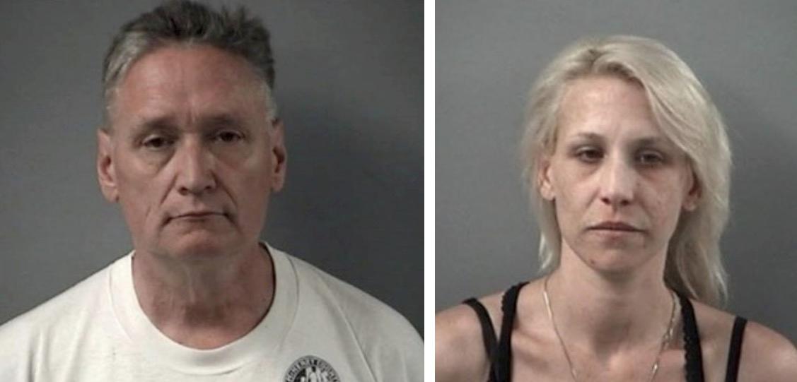 Police booking photos showing Andrew Freund Sr. and JoAnn Cunningham. (Crystal Lake Police Department via AP)
