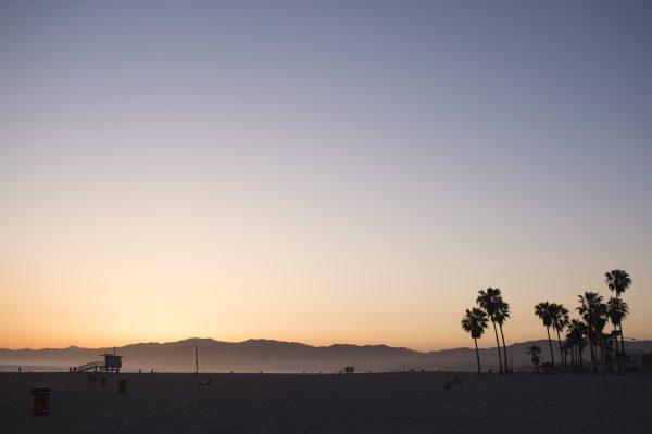 The sun sets on Venice Beach on May 31 2018. (Eric Baradata/AFP/Getty Images)