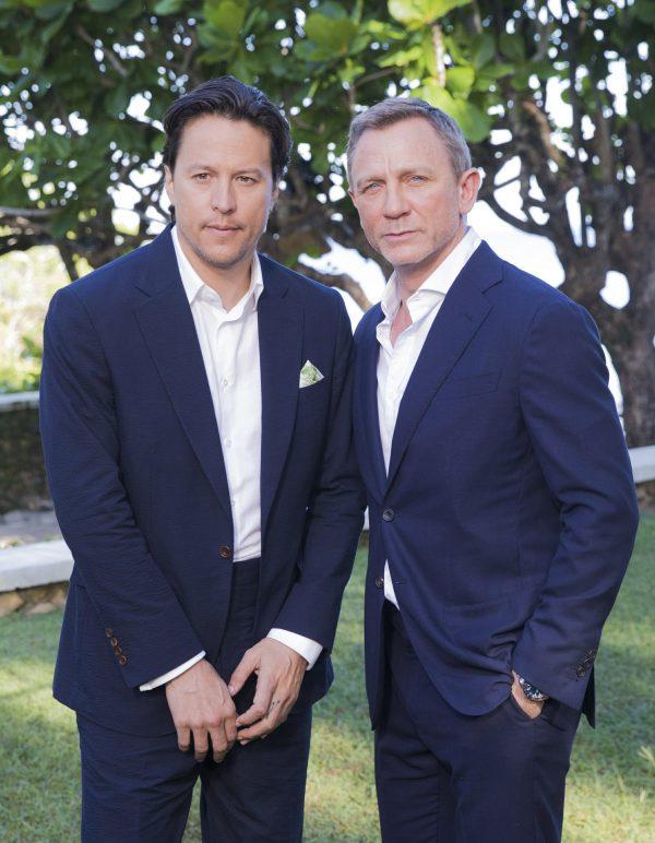 Director Cary Joji Fukunaga (L) and actor Daniel Craig pose for photographers during the photo call of the latest installment of the James Bond film franchise, currently known as 'Bond 25', in Oracabessa, Jamaica, on April 25, 2019. (Leo Hudson/AP Photo)