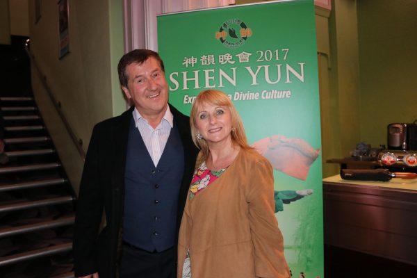 Dance examiners Loraine Hastings and her colleague Tony Wiejski enjoyed Shen Yun at London's Eventim Apollo on April 25, 2019. (Jane Gray/The Epoch Times)