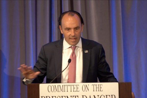 Kyle Bass, founder and chief investment officer of Hayman Capital Management, at the Committee on the Present Danger: China "The CCP's Unrestricted Economic Warfare Against America Conference" in New York City on April 25, 2019. (Shenghua Sung/NTD)