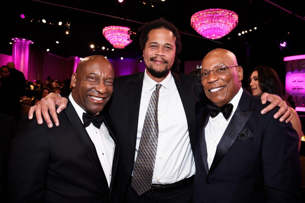 (L-R) Directors John Singleton, Seith Mann and Paris Barclay pose during the 70th Annual Directors Guild Of America Awards at The Beverly Hilton Hotel in Beverly Hills, Calif., on Feb. 3, 2018. (Kevork Djansezian/Getty Images for DGA)