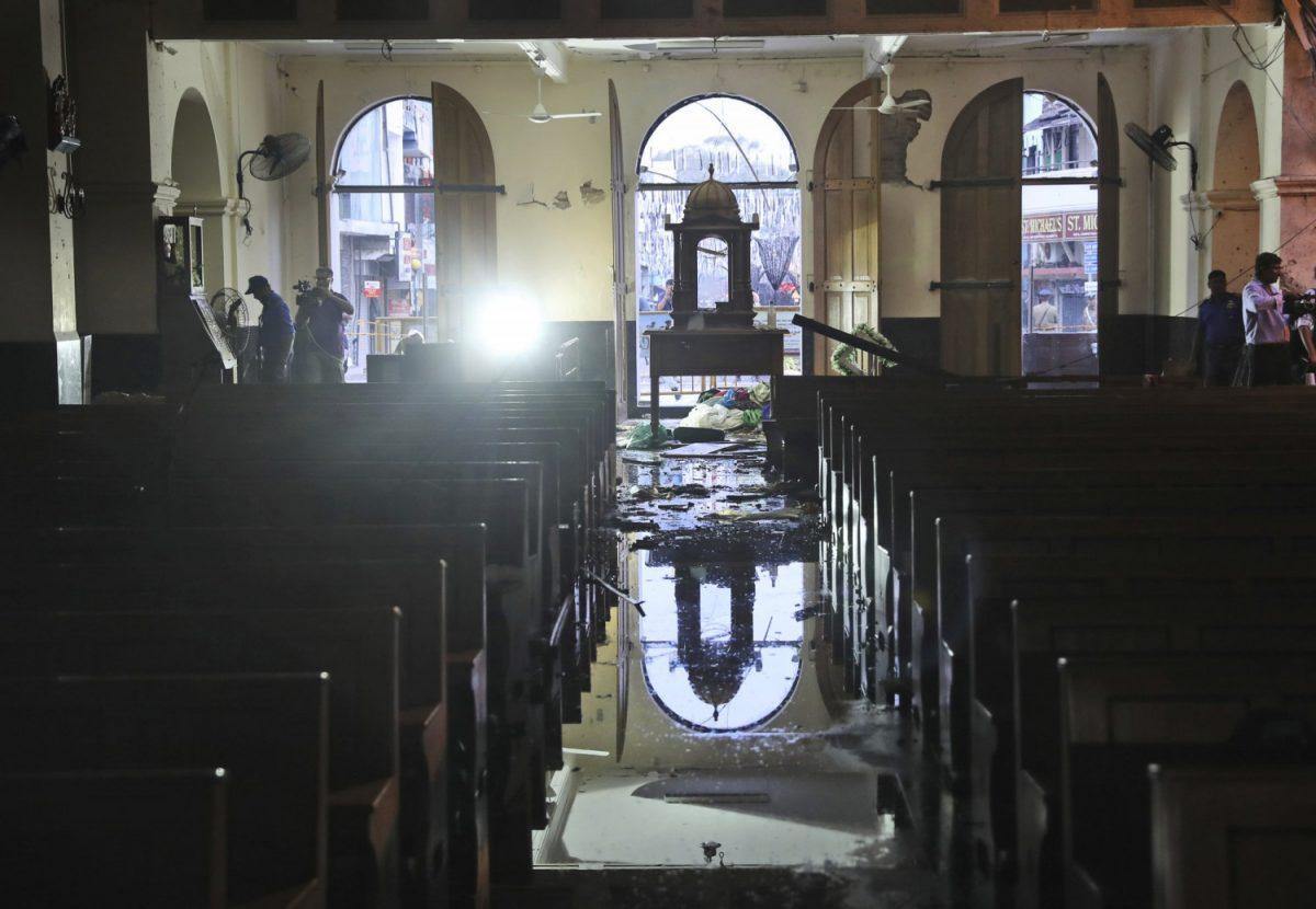 The interior of St. Anthony's Church stands damaged after Sunday's bombing, in Colombo, Sri Lanka on April 26, 2019. (Manish Swarup/AP)