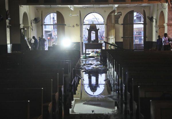 The interiors of St. Anthony's Church stand damaged after Sunday's bombing, in Colombo, Sri Lanka on April 26, 2019. (Manish Swarup/AP)