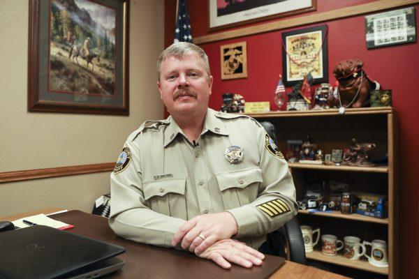Captain Eben Bratcher, patrol bureau commander, Yuma County Sheriff’s Office, in Yuma, Ariz., on April 16, 2019. (Charlotte Cuthbertson/The Epoch Times)