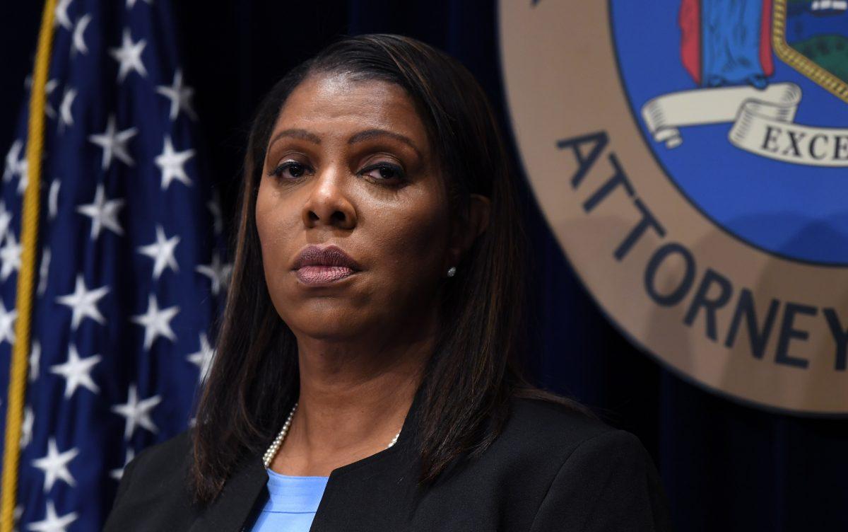  New York State Attorney General Letitia James holds a press conference at the Office of the Attorney General in New York on March 28, 2019. (Timothy A. Clary/AFP/Getty Images)