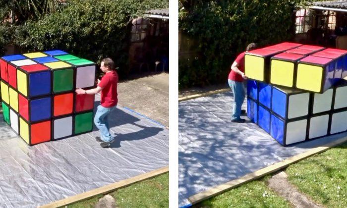 Video: Man Solves World’s Largest Rubik’s Cube That Weighs 220 Pounds