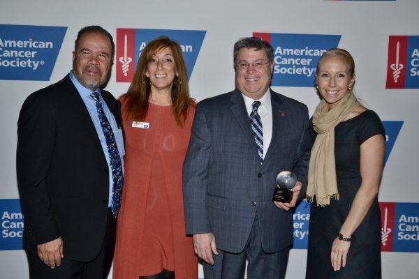 Mike DeAmicis (2nd R) was recipient of the American Cancer Society's 2019 Heart and Soul Award. (Courtesy of the American Cancer Society)