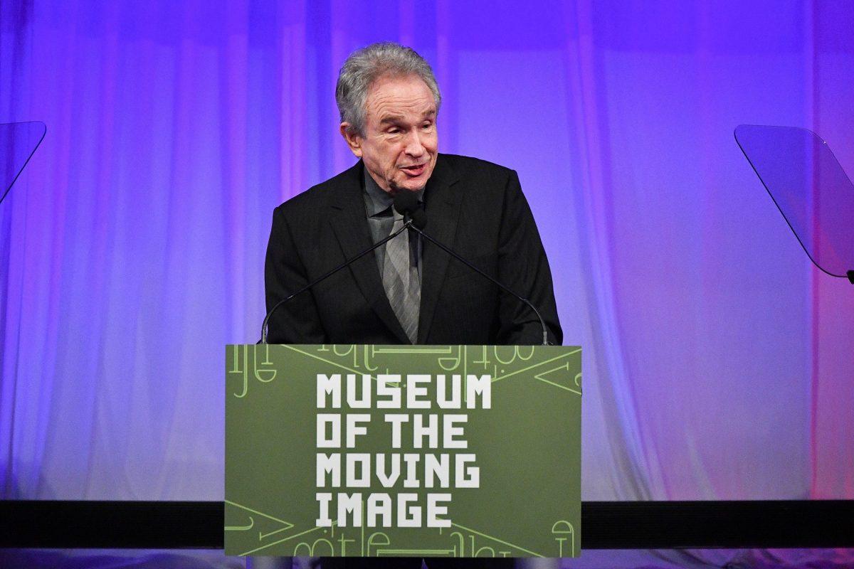 Warren Beatty speaks onstage during the Museum of the Moving Image Salute to Annette Bening at 583 Park Avenue on December 13, 2017 in New York City. (Photo by Dia Dipasupil/Getty Images)