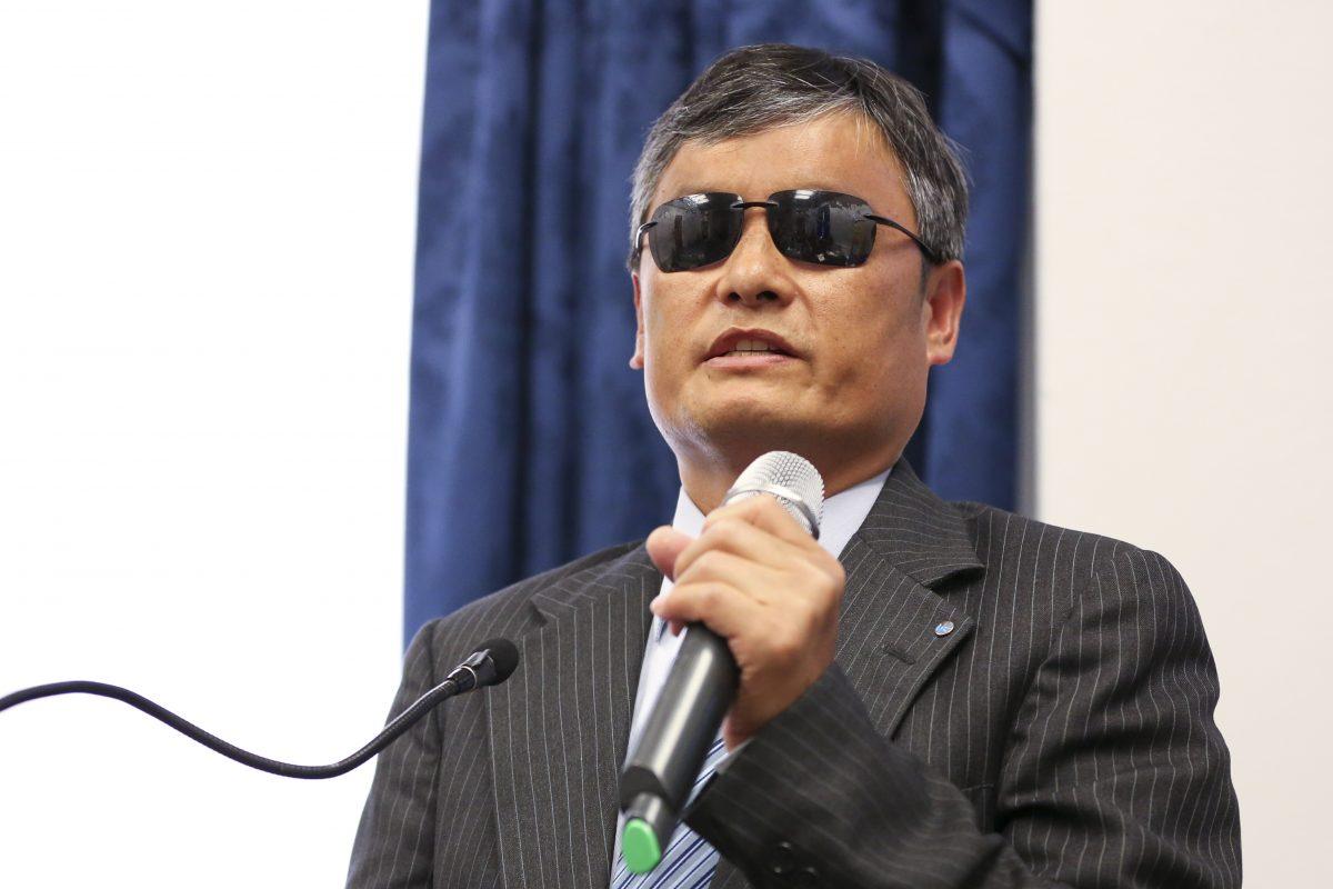 Attorney and human rights lawyer Chen Guangcheng speaks at the 20th Anniversary of the historic April 25, 1999 Falun Gong appeal in Beijing in the Cannon House Office Building in Washington on April 25, 2019. (Samira Bouaou/The Epoch Times)